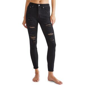 Women's Aero High Waisted Jegging 8 Long Black 4-Way Stretch Slim Fit
